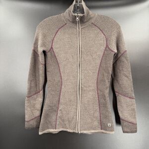 Smartwool Alamosa Jacket Womens XS Brown Full Zip Wool Sweater Outdoor Cozy